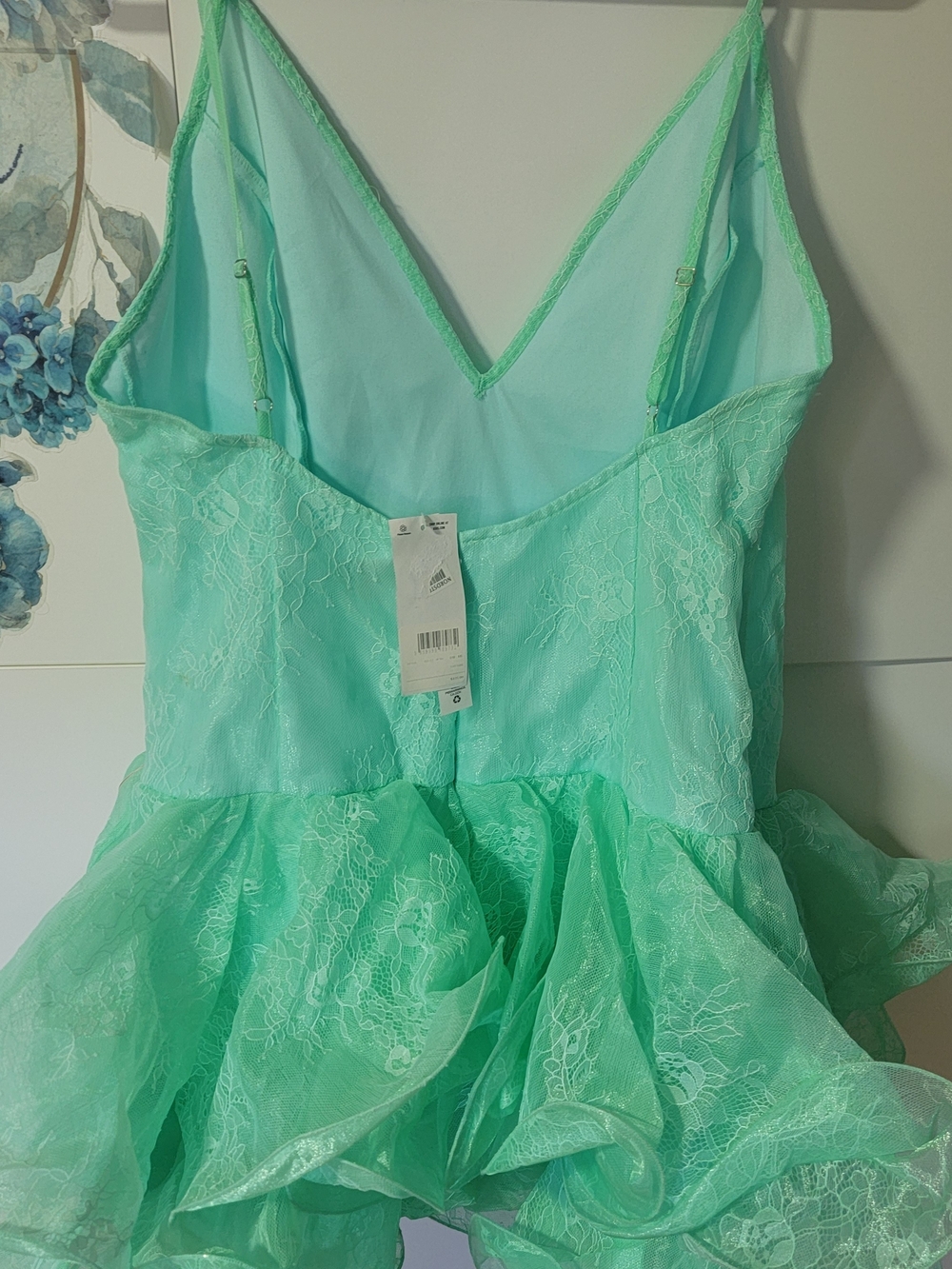 ASOS Mint Lace Ruffle Mini Dress - Picture 4 of 5